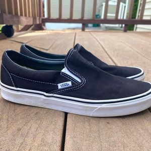 women’s black slip on vans